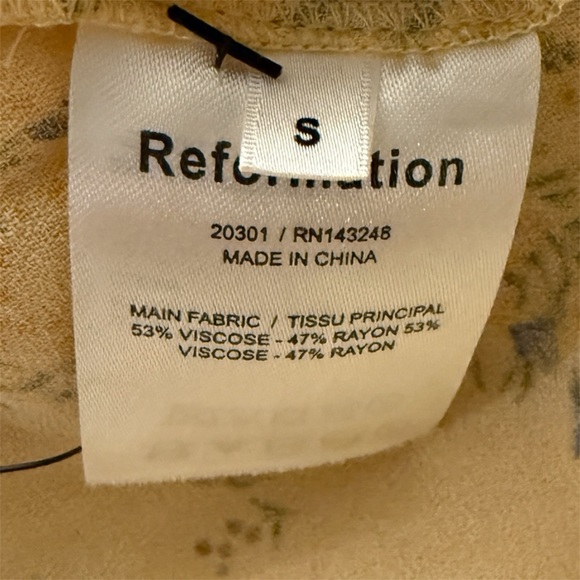Reformation Floral Tunic Slip Dress Yellow Pastel Cottagecore Summer Top SzSmall - Picture 5 of 5